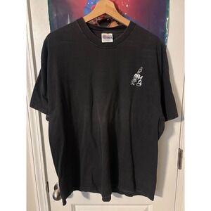 Vintage Hanes Beefy-T Papist Bastard Graphic T-Shirt Mens XL Black Faded Tee